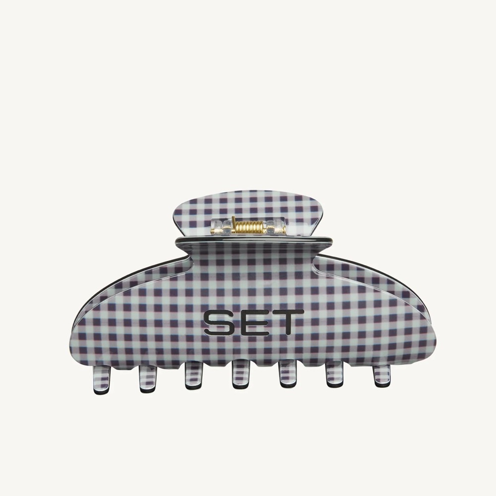 Set Active Gingham Claw Clip